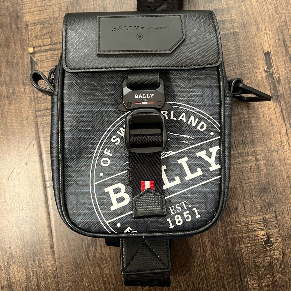 BALLY Coated Canvas Cross-Body Bag In Black